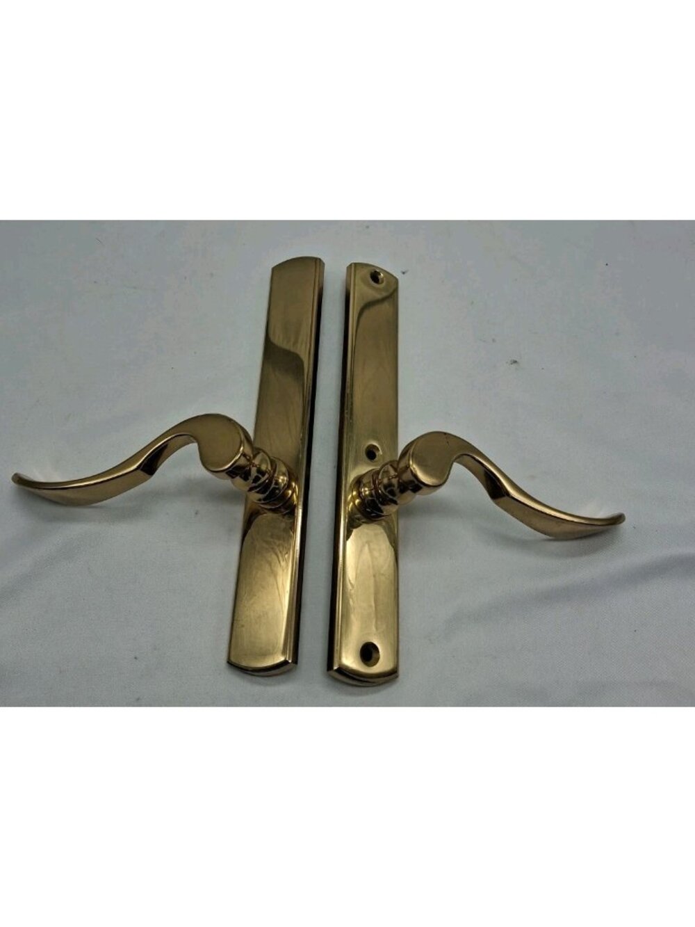 Lever Handle Bright Brass Patio Door Lever Set -Curved- Replacement parts -
